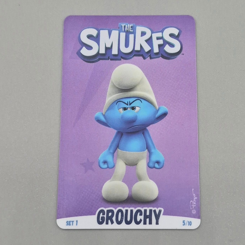 The Smurfs Set 1 Grouchy Smurf Card 5/10‎ Purple 2024 Peyo MSO0010025707005